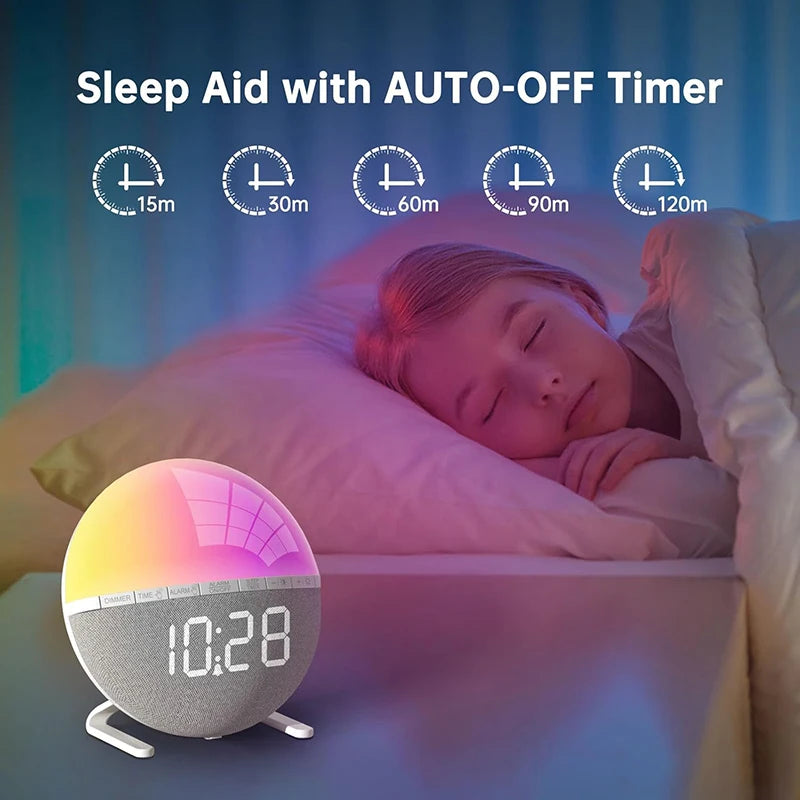 Sunrise Alarm Clock Colors - Natural Sounds, Mood Light