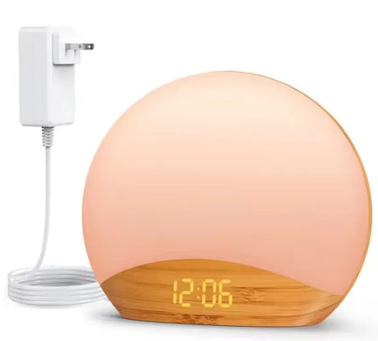 Sunrise Alarm Clock Wood Grain - Sound Machine, Dimmable