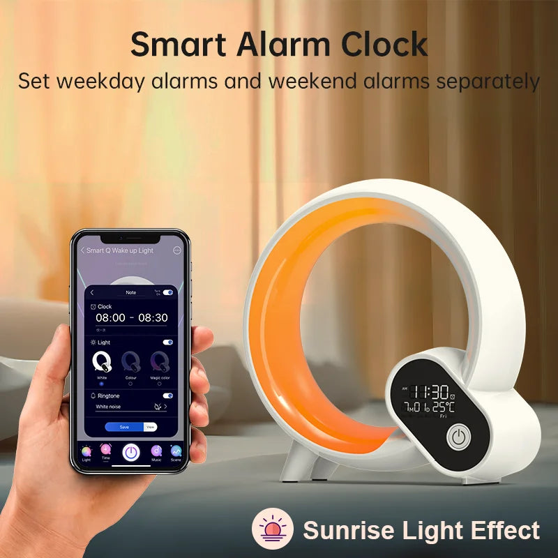 Sunrise Lamp Alarm Clock - White Black Dual Mode