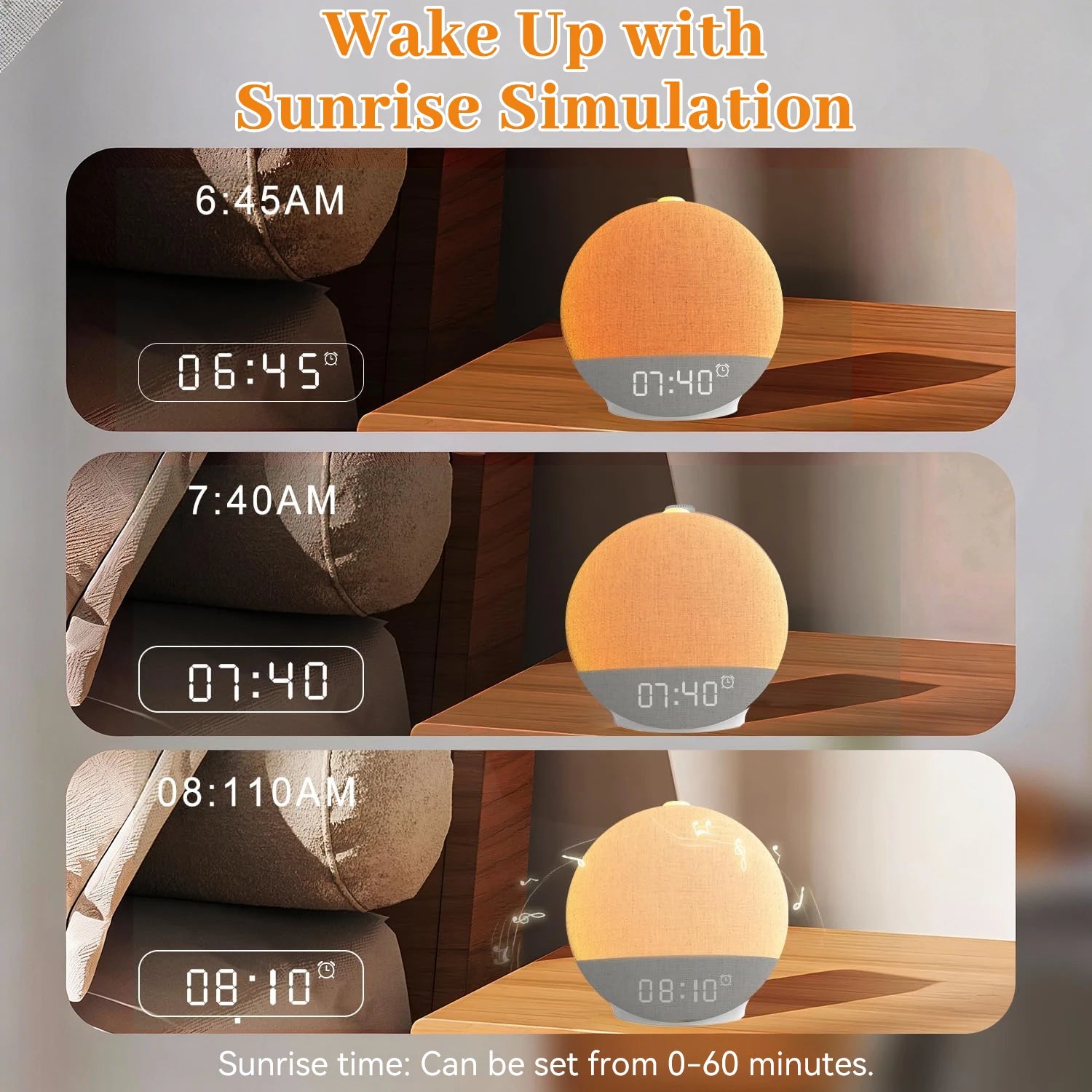 Smart wake up light alarm clock - lifestyle bedroom