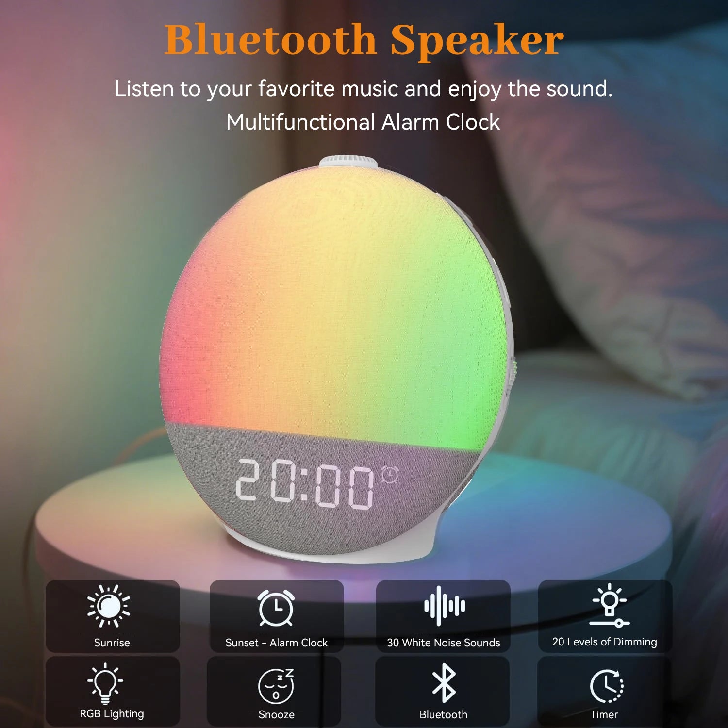 Smart wake up light alarm clock - full product overview