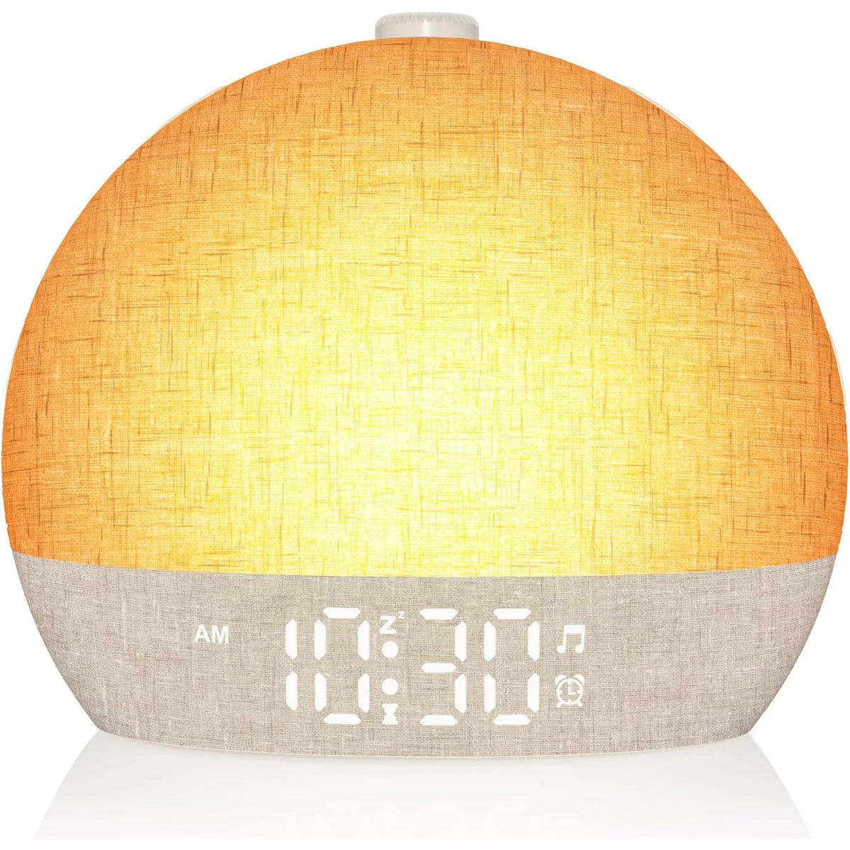 Sunrise alarm clock with dimmable RGB light - front view